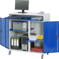 RAU Computer-Schrank 60T, B1100xT520xH1185mm, mobil,...