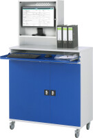 RAU Computer-Schrank 66T mit Monitorgehäuse T250mm, B1100xT520xH1895mm, mobil, 07-1100T-M66-MG2F.11