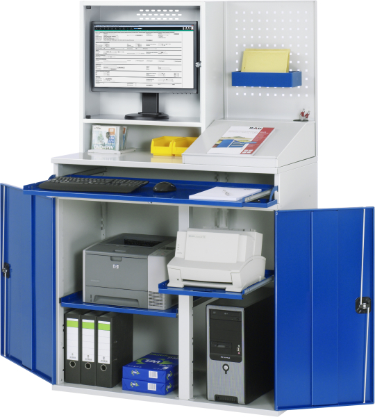 RAU Computer-Schrank 67T mit Monitorgehäuse T250mm, B1100xT520xH1770mm, stationär, 07-1100T-M67-MG2.11