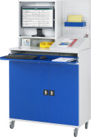 RAU Computer-Schrank 67T mit Monitorgehäuse T250mm, B1100xT520xH1895mm, mobil, 07-1100T-M67-MG2F.11