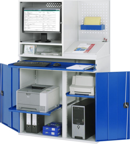 RAU Computer-Schrank 67T mit Monitorgehäuse T520mm, B1100xT520xH1770mm, stationär, 07-1100T-M67-MG5.11