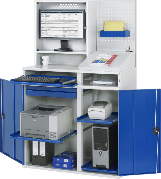 RAU Computer-Schrank 68T mit Monitorgehäuse T250mm, B1100xT520xH1770mm, stationär, 07-1100T-M68-MG2.11