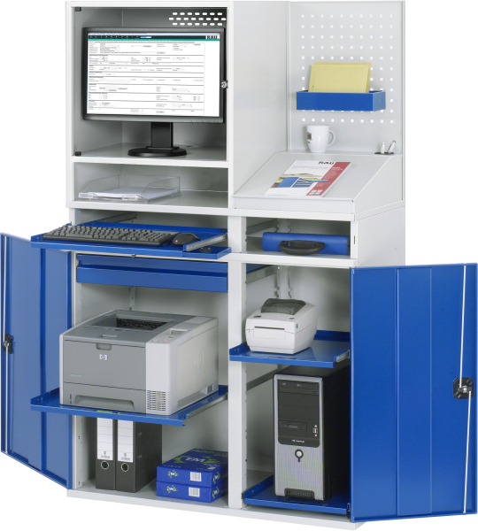 RAU Computer-Schrank 68T mit Monitorgehäuse T520mm, B1100xT520xH1770mm, stationär, 07-1100T-M68-MG5.11