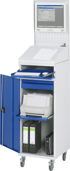 RAU Computer-Schrank 61, B450 x T520 x H1895 mm, mobil, 07-450-M61F.11