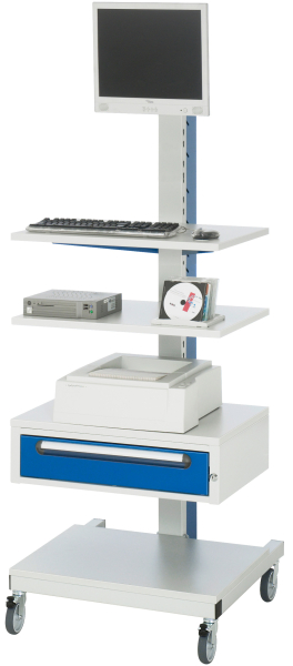 RAU Computer-Ständer 6019, B650xT650xH1680mm, mobil, 07-6019F.11