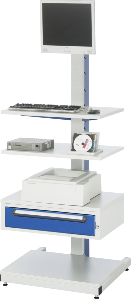 RAU Computer-Ständer 6019, B650xT650xH1680mm, stationär, 07-6019S.11