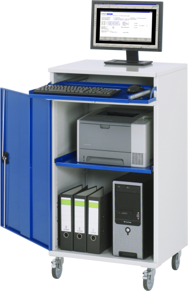 RAU Computer-Schrank 60, B650xT520xH1185mm, mobil, 07-650-M60F.11