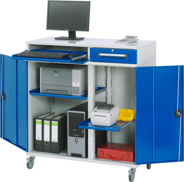 RAU Computer-Schrank 99, B1100xT520xH1185mm, mobil, 07-1100T-M99F.11
