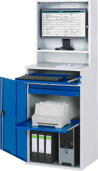 RAU Computer-Schrank 99 mit Monitorgehäuse, B650xT520xH1770mm, stationär, 07-650-M99-MG2.11