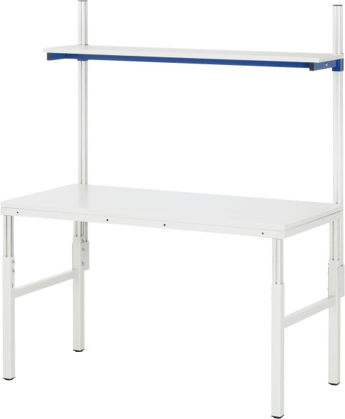 RAU Arbeitstisch Etagenbord, B1200xT700xH650-1000/2040mm, Hartlaminat-Platte 30mm, E-ATEB-1200-700H.11