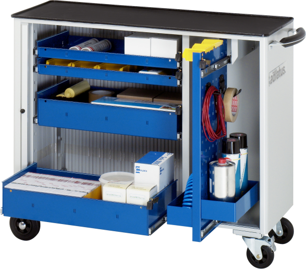 RAU Werkzeugwagen 10010, B1025xT400xH860mm, 4xSchublade-VA, 1xLWA, Metall-Top-25mm, 02-10010.11