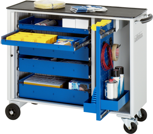 RAU Werkzeugwagen 10020, B1025xT400xH860mm, 5xSchublade-VA, 1xLWA, Metall-Top-25mm, 02-10020.11