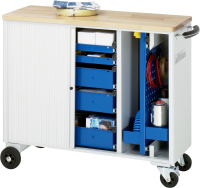 RAU Werkzeugwagen 10020, B1025xT400xH860mm, 4xSchublade-VA, 1xLWA, Buche-Top-25mm, 02-10020B.11