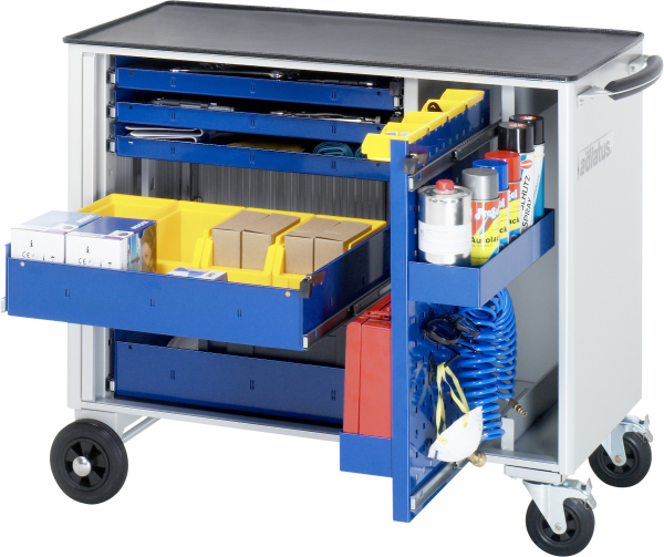 RAU Werkzeugwagen 10200, B1025xT520xH890mm, 5xSchublade-VA, 1xLWA, Metall-Top-25mm, 02-10200.11