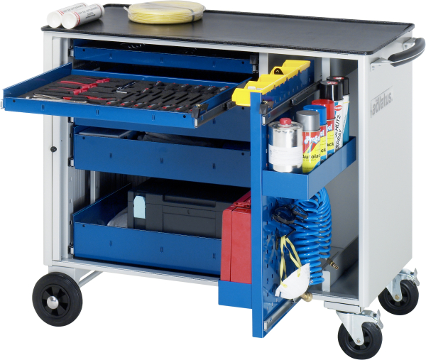 RAU Werkzeugwagen 10210, B1025xT520xH890mm, 5xSchublade-VA, 1xLWA, Metall-Top-25mm, 02-10210.11