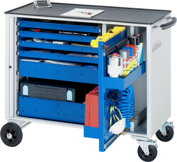 RAU Werkzeugwagen 10220, B1025xT520xH890mm, 6xSchublade-VA, 1xLWA, Metall-Top-25mm, 02-10220.11