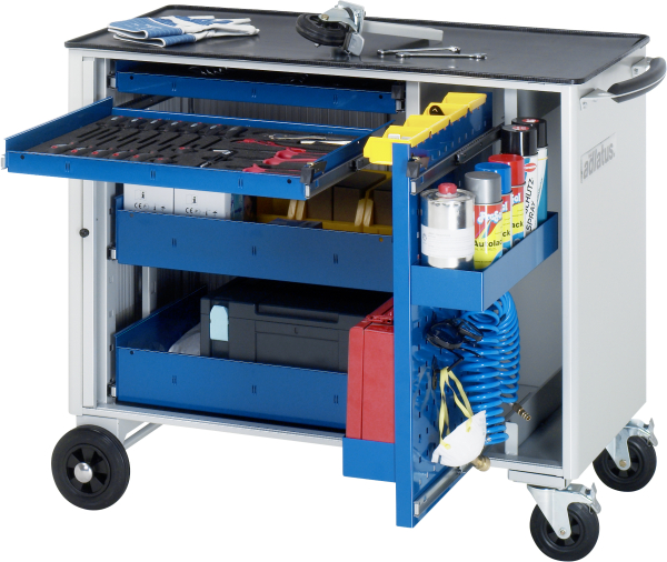 RAU Werkzeugwagen 10240, B1025xT520xH890mm, 4xSchublade-VA, 1xLWA, Metall-Top-25mm, 02-10240.11