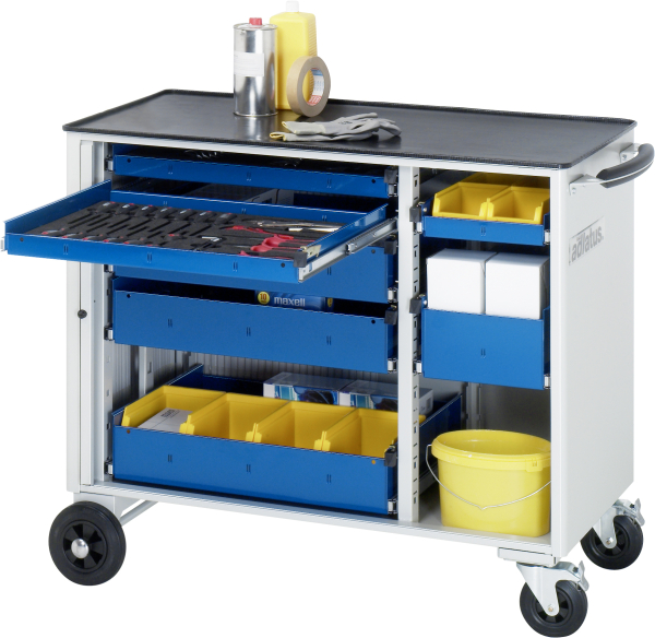 RAU Werkzeugwagen 10420, B1025xT520xH890mm, 7xSchublade-VA, Metall-Top-25mm, 02-10420.11