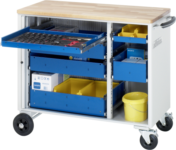 RAU Werkzeugwagen 10460, B1025xT520xH890mm, 6xSchublade-VA, Buche-Top-25mm, 02-10460B.11