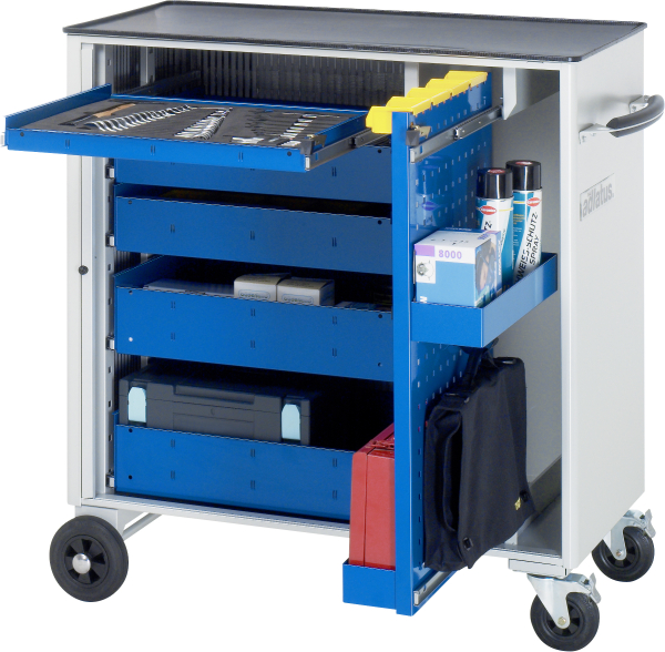 RAU Werkzeugwagen 10610, B1025xT520xH1080mm, 5xSchublade-VA, 1xLWA, Metall-Top-25mm, 02-10610.11