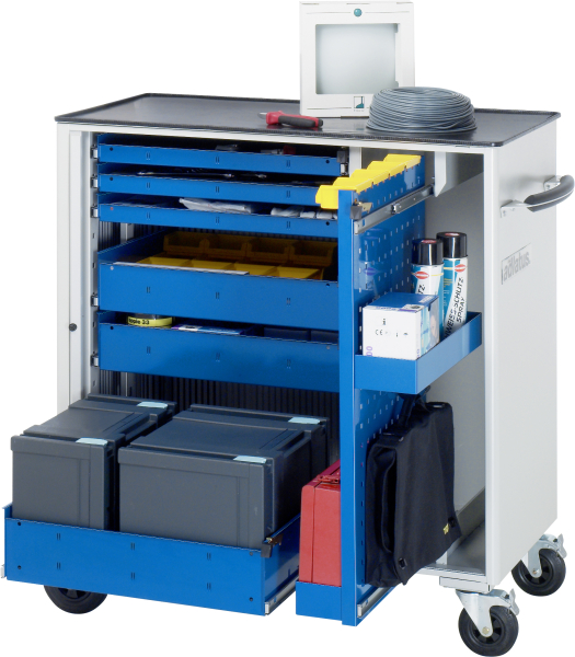 RAU Werkzeugwagen 10620, B1025xT520xH1080mm, 6xSchublade-VA, 1xLWA, Metall-Top-25mm, 02-10620.11