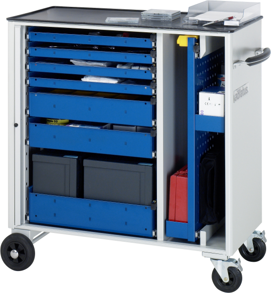 RAU Werkzeugwagen 10660, B1025xT520xH1080mm, 7xSchublade-VA, 1xLWA, Metall-Top-25mm, 02-10660.11