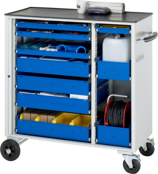 RAU Werkzeugwagen 10800, B1025xT520xH1080mm, 10xSchublade-VA, Metall-Top-25mm, 02-10800.11