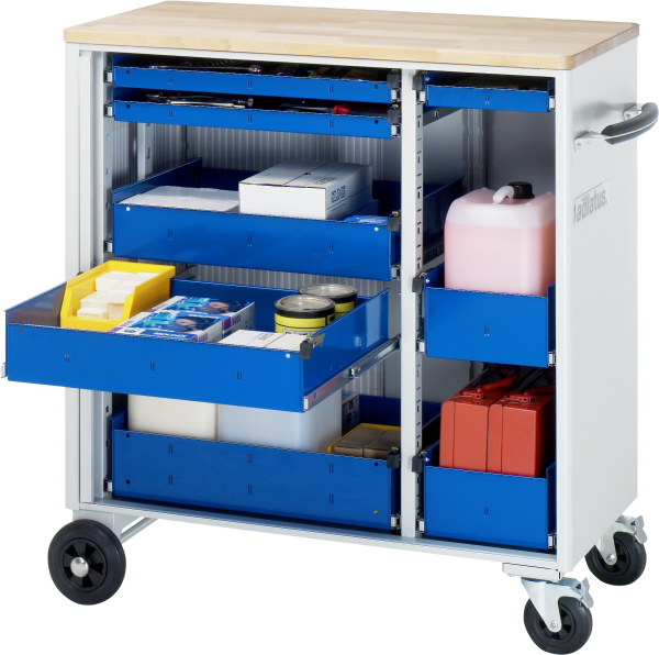 RAU Werkzeugwagen 10810, B1025xT520xH1080mm, 8xSchublade-VA, Buche-Top-25mm, 02-10810B.11