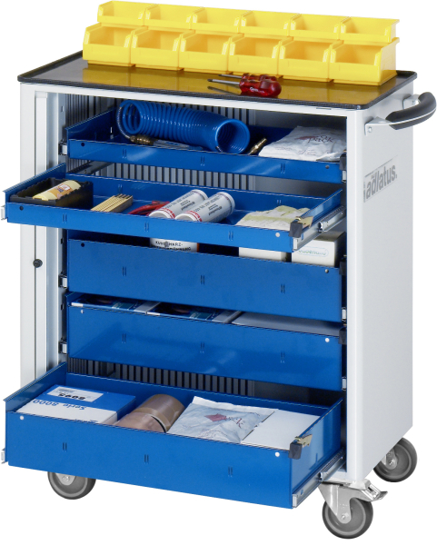 RAU Werkzeugwagen 7260, B725xT400xH860mm, 5xSchublade-VA, Metall-Top-25mm, 02-7260.11