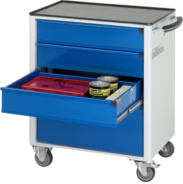 RAU Werkzeugwagen 7360, B700xT500xH860mm, 4xSchublade-VA, Metall-Top-25mm, 02-7360.11