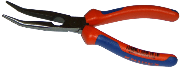 KNIPEX Flachrundzange mit Schneide gebogene Form 200 mm