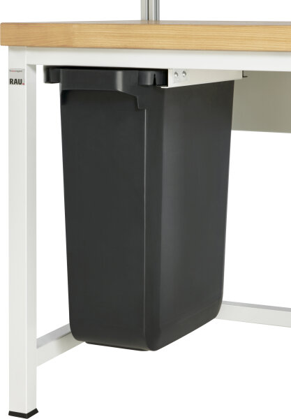 RAU Ausziehbarer Mülleimer zur Untertischmontage 60L, B270xT590xH600 mm, schwarz, 09-ME-UT