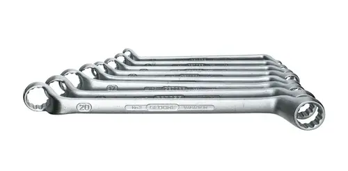 ELORA Ringschlüssel-Satz 75853 12-tlg. gekröpft 6-32 mm, Chrom-Vanadium-Stahl, im Kunststoffhalter