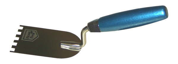 Profibau Gipserspachtel 76496 rostfrei, gezahnt 6x6 mm, 60 mm, mit Holzgriff