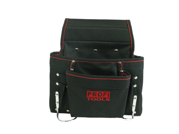 Profibau Werkzeug- und Nageltasche 77062 Polyester schwarz, 8 Fächer, 270 x 280 mm