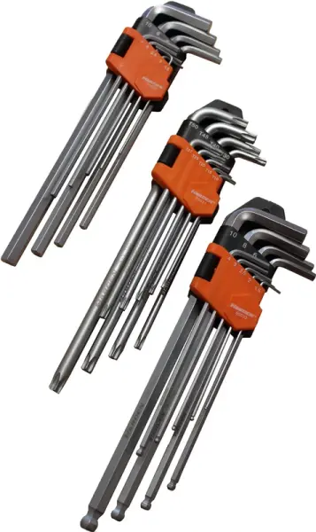 Profibau Innensechskantschlüssel-Satz 77171 mit Metallhalter, Schlitz und Kreuz, 2-8 mm