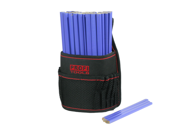 Profibau Nageltasche 77199 Nylon, verstärkt, mit 72 Stück Zimmermannsbleistiften