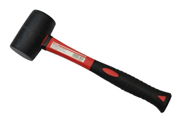 Profibau Gummihammer 78527 schwarz, Fiberglasstiel, 75 mm