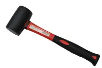 Profibau Gummihammer 78527 schwarz, Fiberglasstiel, 75 mm