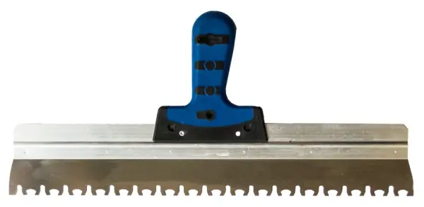 Profibau Flächenspachtel 78622 rostfrei mit Softgriff, 500 mm, Zahnung 10 x 10 mm