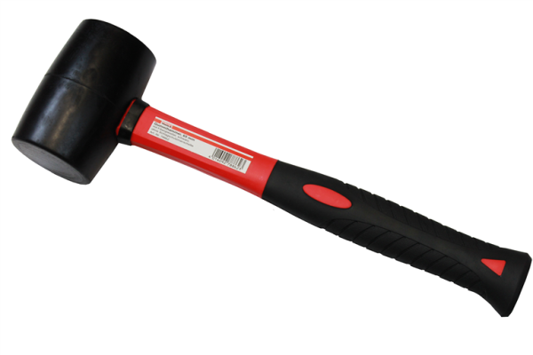 Profibau Gummihammer 78862 mit Fiberglasstiel, Hartgummikopf, 65 mm Kopfdurchmesser