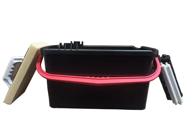 Profibau Fliesenwaschset 80220 schwarz, 23 Liter, mit Noppen-Waschrollen und Hydro Fliesenwaschbrett