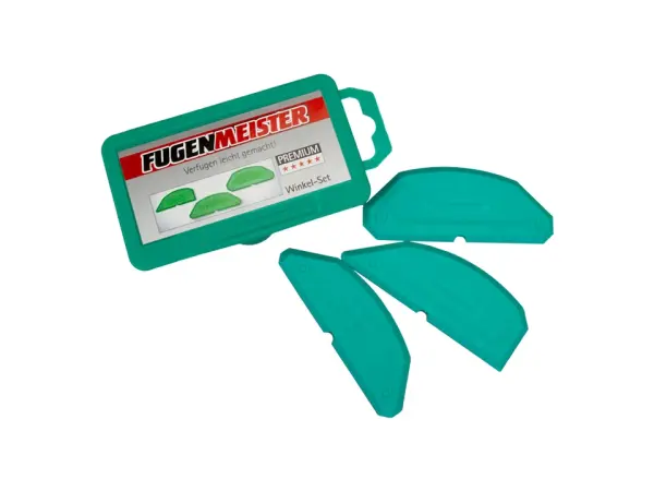 Profibau Fugenmeister Winkel Set 80246 grün, mit 3 Schablonen, für Silikonfugen und Ecken