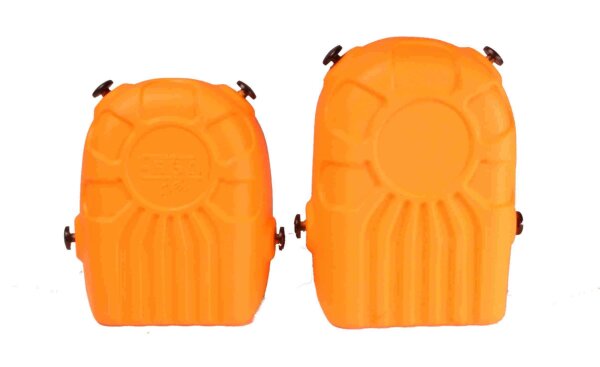 Profibau Knieschoner 80282 Ergo Kastenform Orange, mit 2 Elastikbändern