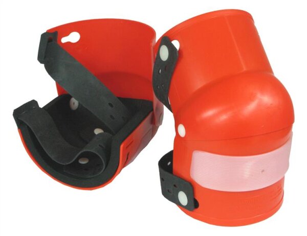 Profibau Knieschoner mit Gelenk 80701 orange, PVC-Hartschale, DIN EN 14404, Zellschaum-Innenpolster