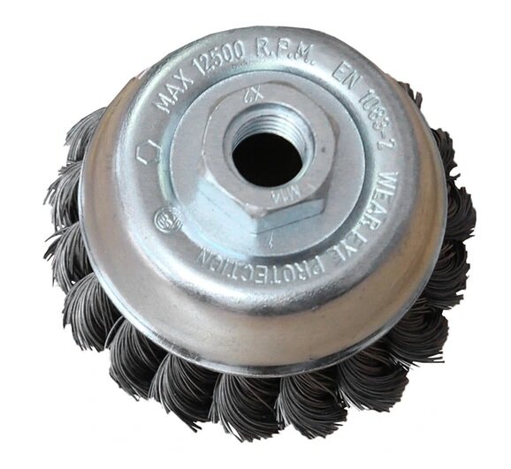 Lessmann Zopf-Topfbürste 85061 mit M14 Gewinde, Ø 75 mm, 0,35 mm Drahtstärke