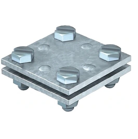 Profibau Kreuzverbinder 95238 2-teilig Feuerverzinkt, Flach/Flach 30/30 mm, M8