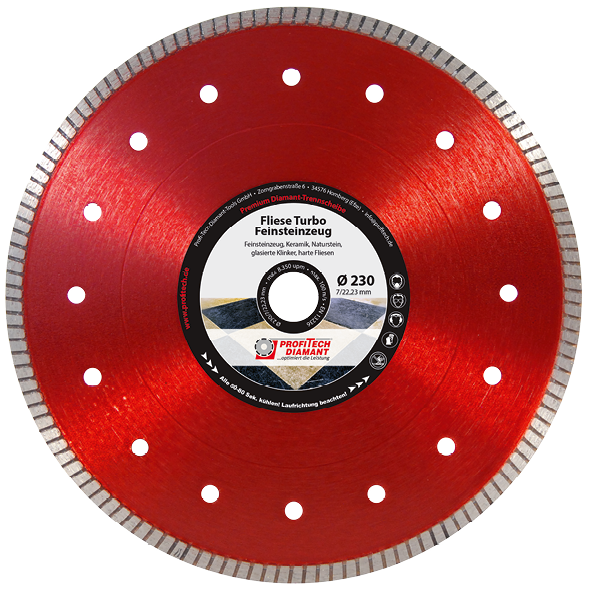 PROFITECH TS Fliese Turbo - Feinsteinzeug 300 x 7 x 30,0 - 25,4 mm Diamanttrennscheibe 203530