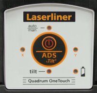 LASERLINER Quadrum OneTouch 410 S Set 1 inkl. AL165 + FLMSehr einfach bedienbarer Rotationslaser mit Laserempfänger SensoLite 410, Alu-Leichtstativ 165 cm und Flexi-Messlatte Plus 053.200-1