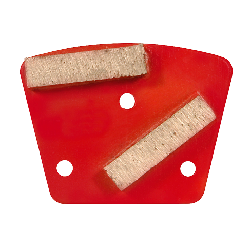 PROFITECH Schleifplatte mit 2 Segmenten - Beton M6 x 3 NL - Masse: 40x10x10 mm - rot für Bodenschleifmaschine 892482